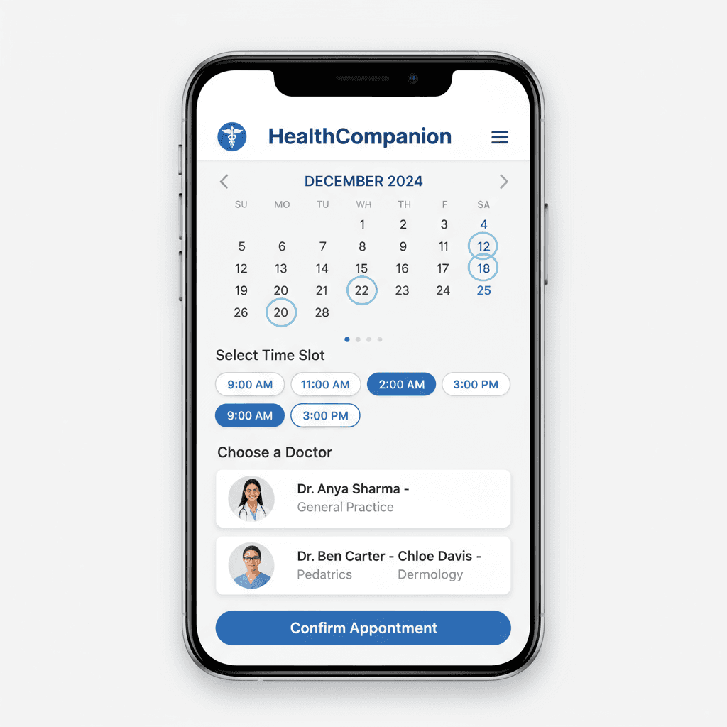 Health Care App screen 2