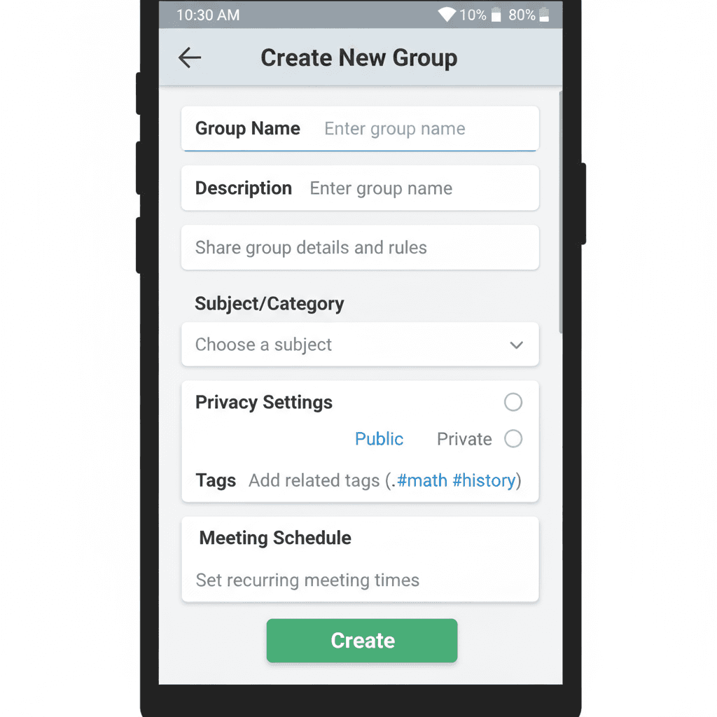 Study Groups Mobile Application screen 2