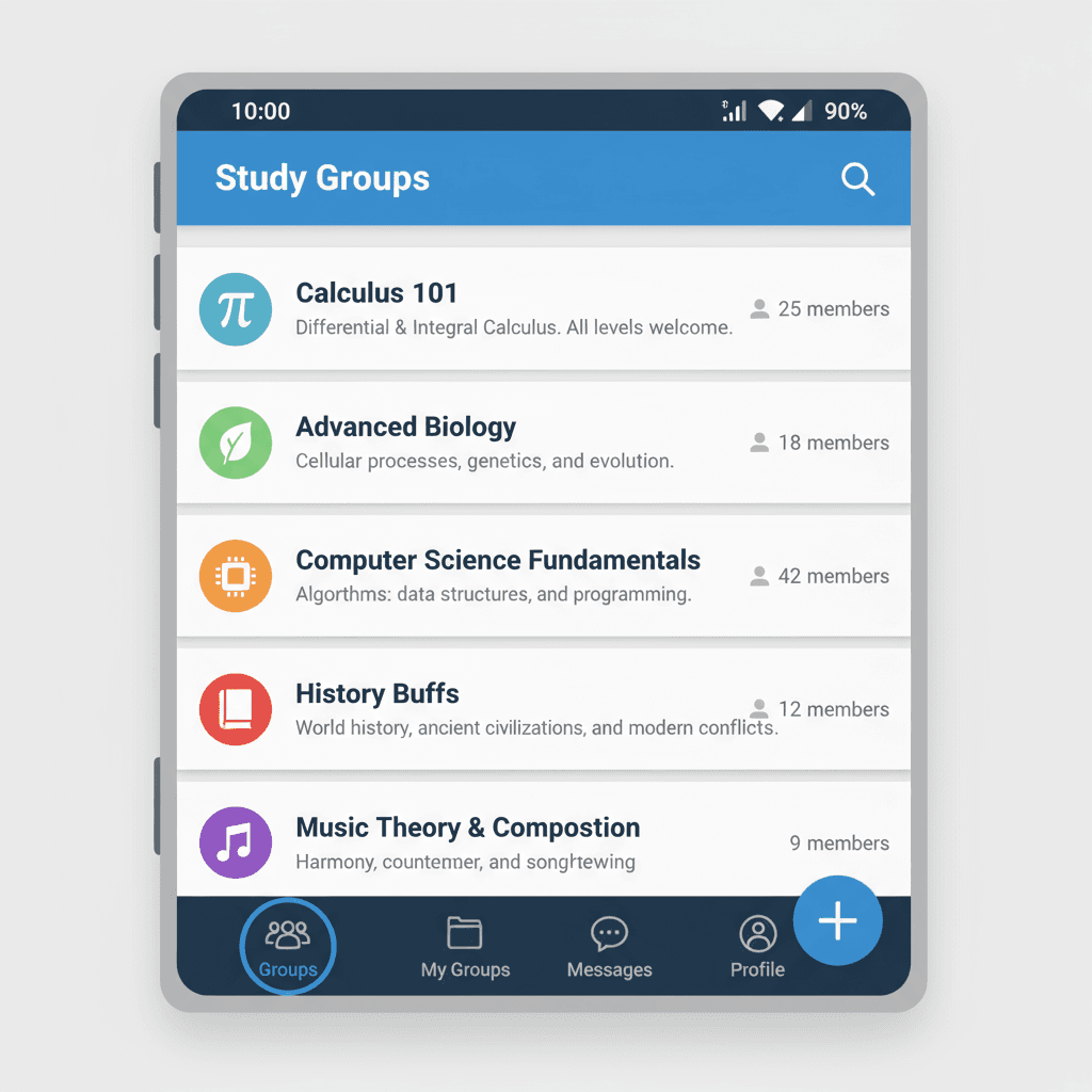 Study Groups Mobile Application screen 4