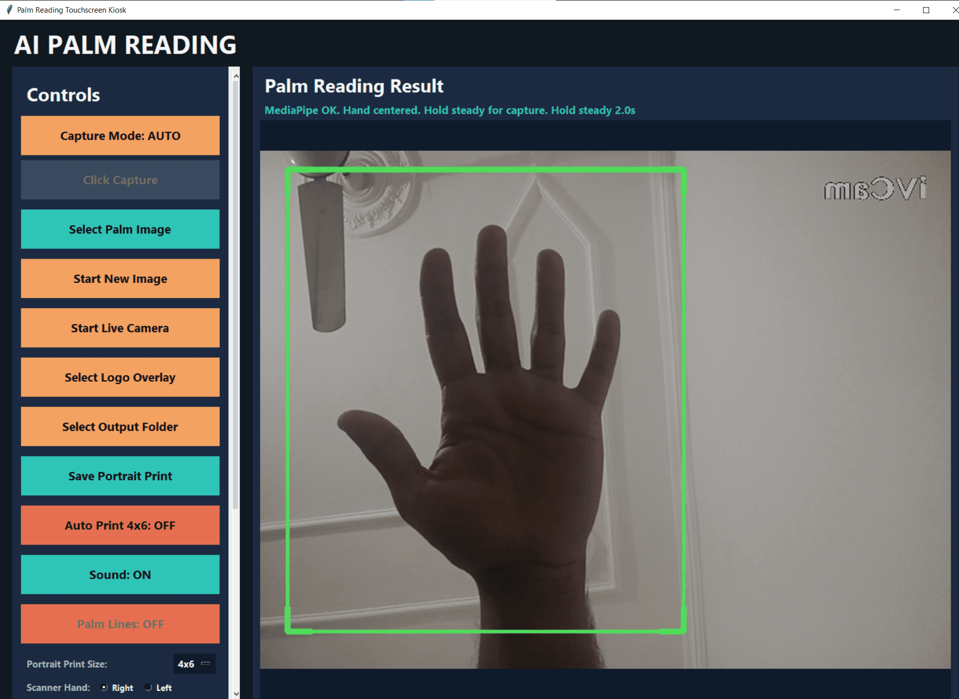 AI Palm Reading Kiosk screen 1
