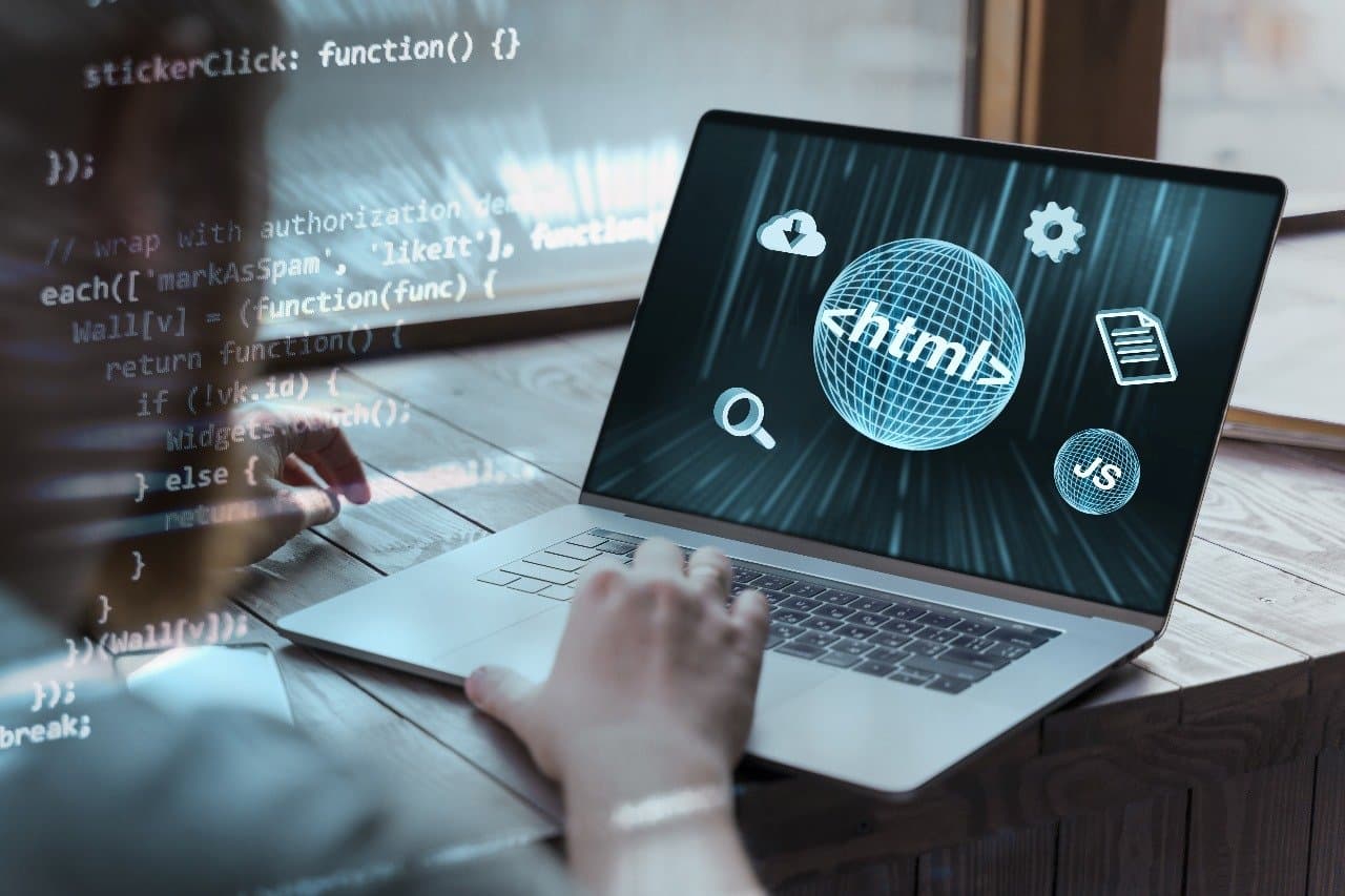 Software developer working on a web application
